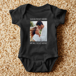 Benutzerdefinierter Text und Foto Baby Strampler