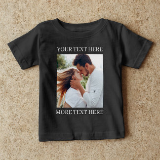 Benutzerdefinierter Text und Foto Baby T-shirt