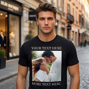 Benutzerdefinierter Text und Foto T-Shirt
