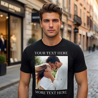 Benutzerdefinierter Text und Foto T-Shirt