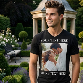Benutzerdefinierter Text und Foto T-Shirt