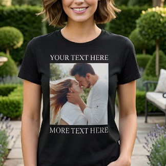 Benutzerdefinierter Text und Foto T-Shirt
