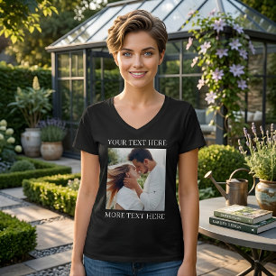 Benutzerdefinierter Text und Foto T-Shirt