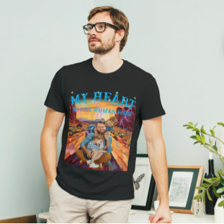 Benutzerdefinierter Text und Gesichtsfoto im Vinta T-Shirt