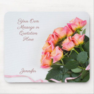 Benutzerdefinierter Text und Name Rosen-Mauspad Mousepad