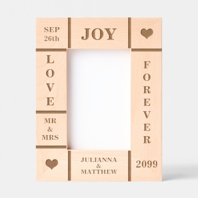 Benutzerdefinierter Text Vert 4x6 für Hochzeiten o Geätzte Rahmen (Vorderseite)