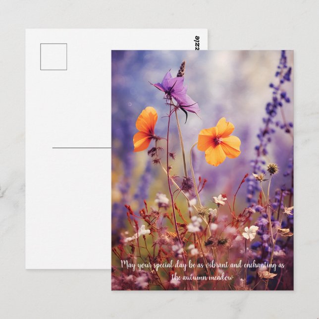 Benutzerdefinierter Text Verzauberungswiese im Her Postkarte (Vorne/Hinten)