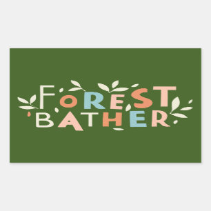 Benutzerdefinierter Text von Forest Bather Rechteckiger Aufkleber