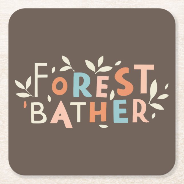 Benutzerdefinierter Text von Forest Bather Rechteckiger Pappuntersetzer (Vorderseite)