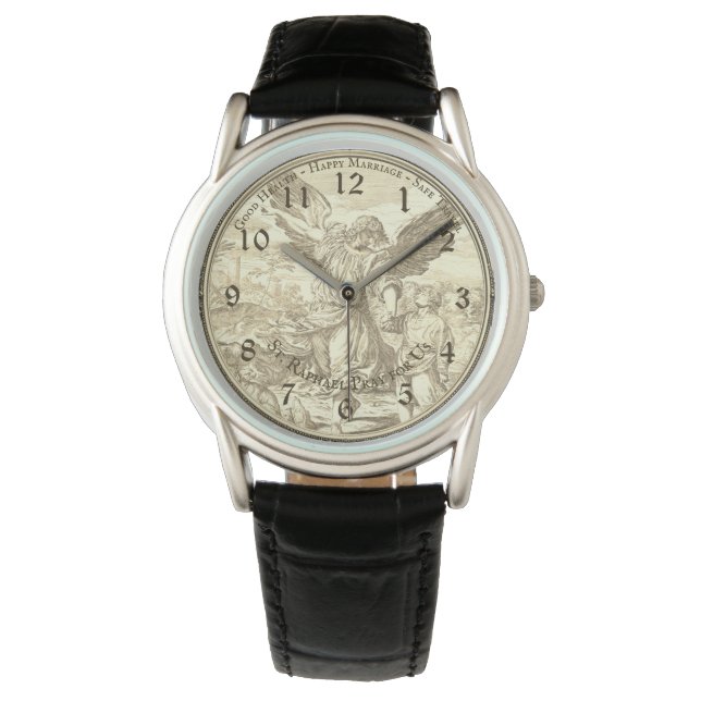 Benutzerdefinierter Text von Men Archangel Saint R Armbanduhr (Vorderseite)