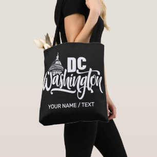 Benutzerdefinierter Text Washington DC Tasche