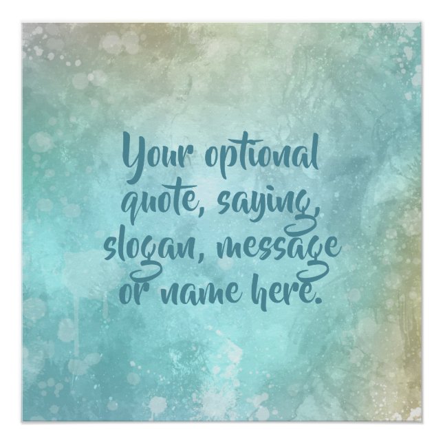 Benutzerdefinierter Text Watercolor Splash Poster (Vorderseite)