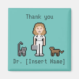 Benutzerdefinierter Text Weiblich Veterinärmedizin Magnet