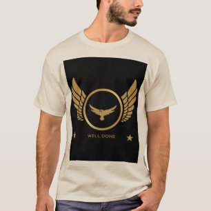 Benutzerdefinierter Text 'Well Done' Adler Bild Sa T-Shirt