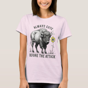 Benutzerdefinierter Text Western Büffel Blumen Ame T-Shirt