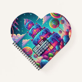 Benutzerdefinierter Text Whimsical Candy Castle To Notizbuch