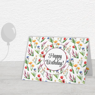 Benutzerdefinierter Text Wildblumen Alles Gute z Karte