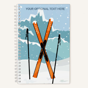 Benutzerdefinierter Text Winterskilauf Notizbuch