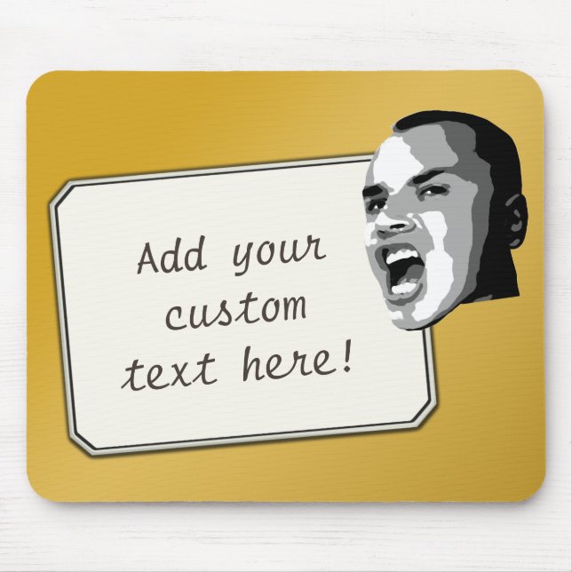 Benutzerdefinierter Textausdruck auf Gold Mousepad (Vorne)