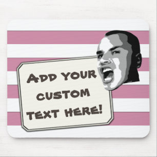 Benutzerdefinierter Textausdruck auf Pastellweißen Mousepad