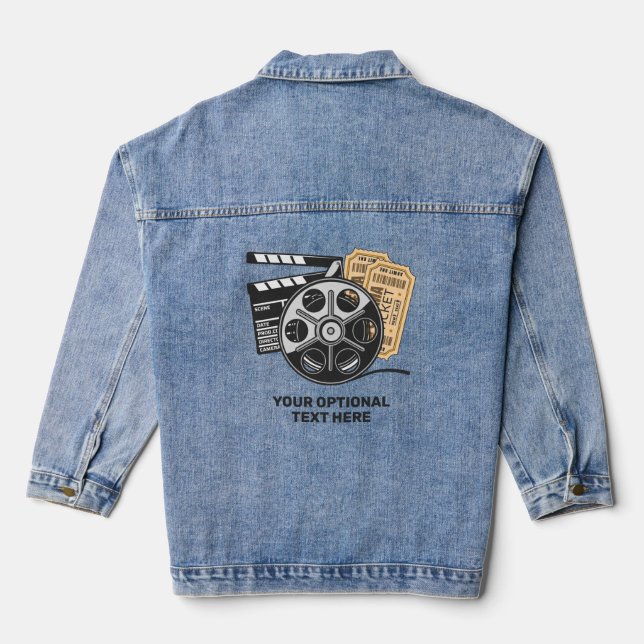 Benutzerdefinierter Textfilm Jeansjacke (Rückseite)