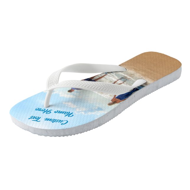 Benutzerdefinierter Textname des Fotos Flop Ihre F Flip Flops (Schrägansicht)