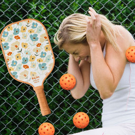 Benutzerdefinierter Textname für 70er-Muster Pickleball Schläger