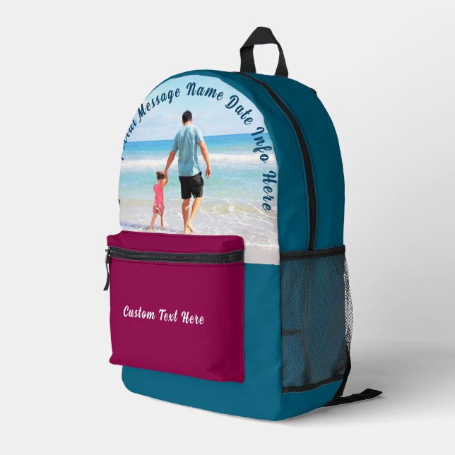 Benutzerdefinierter Textname für den Foto-Backpack Bedruckter Rucksack (Rückseitige Ecke Rechts)
