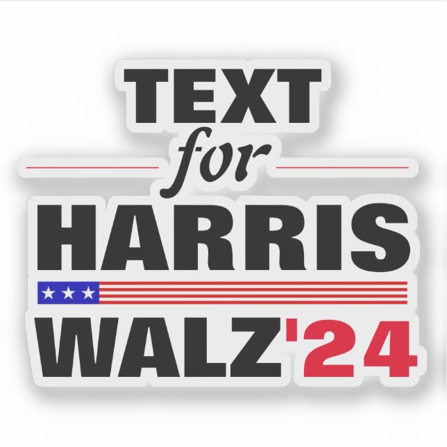 Benutzerdefinierter Textname für Harris Walz 2024  Aufkleber (Vorderseite)