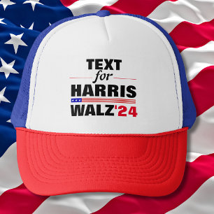 Benutzerdefinierter Textname für Harris Walz 2024 Truckerkappe