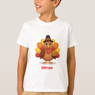 Benutzerdefinierter Thanksgiving Truthahn Kinder T-Shirt