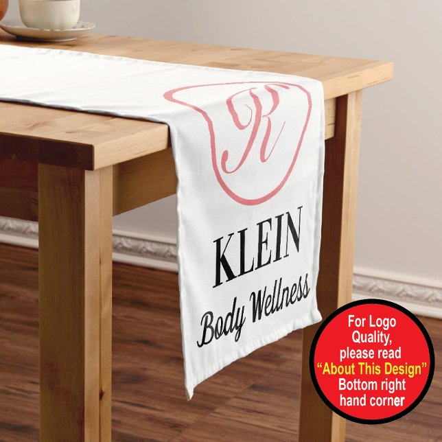 Benutzerdefinierter Tischrunner mit Logo und Text Kurzer Tischläufer (Von Creator hochgeladen)