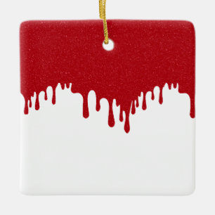 Benutzerdefinierter Tomatenroter Tropfen-Schmuck – Keramikornament