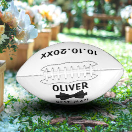 Benutzerdefinierter Trauzeuge Name Black Bow Weddi Football