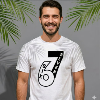 Benutzerdefinierter Trend 67 Grafik-Text-Typografi T-Shirt