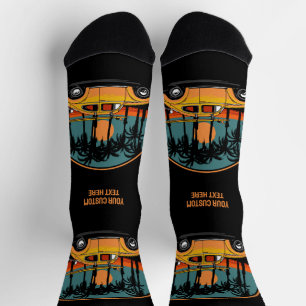 Benutzerdefinierter tropischer Surfer-Sonnenunterg Socken