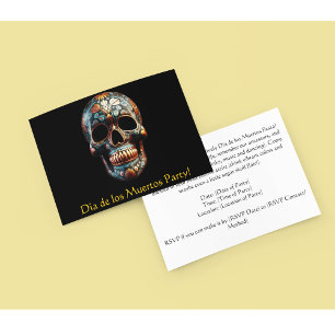 Benutzerdefinierter Türkis-Gold-Día-de-los-Muertos Einladung