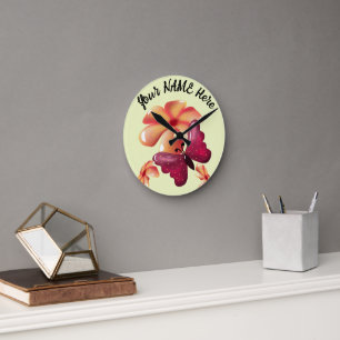 Benutzerdefinierter und personalisierter floraler  runde wanduhr