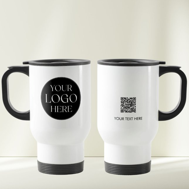 Benutzerdefinierter Unternehmens-Logo-QR-Code Werb Reisebecher (Front and Back)