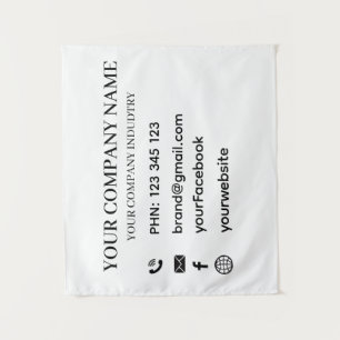 Benutzerdefinierter Unternehmensinfo-Text Wand-Bra Wandteppich