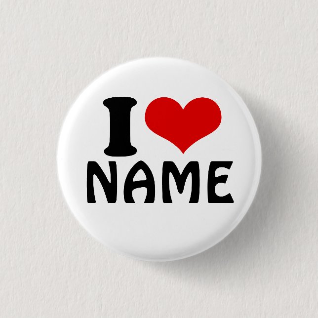 Benutzerdefinierter Valentinstag I Liebe Herz Button (Vorderseite)