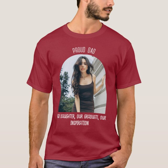 Benutzerdefinierter Vater Abschluss Foto T - Shirt (Vorderseite)