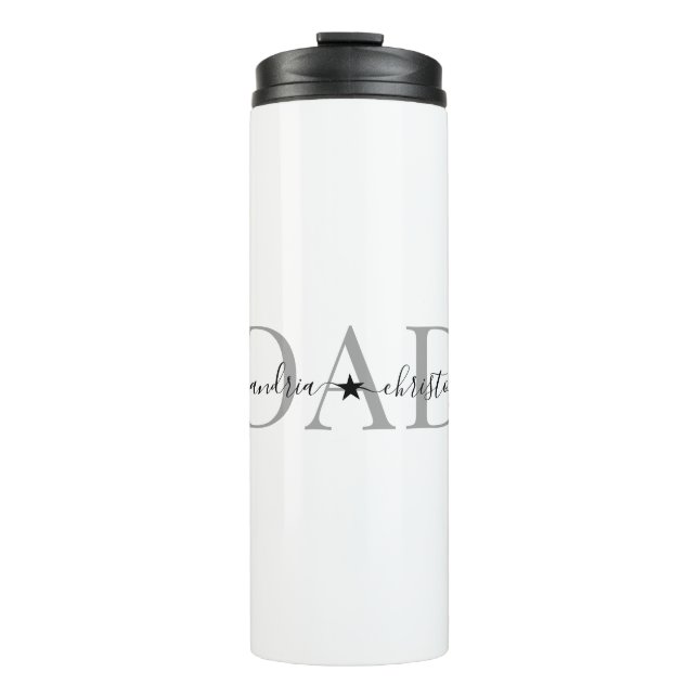 Benutzerdefinierter Vater Name Typografie Star Thermosbecher (Vorderseite)