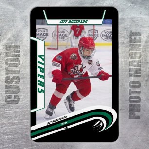 Benutzerdefinierter Velocity Green Eishockey-Fotom Magnet