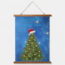 Benutzerdefinierter verschneiter Weihnachtsbaum-Wa Wandteppich Mit Holzrahmen