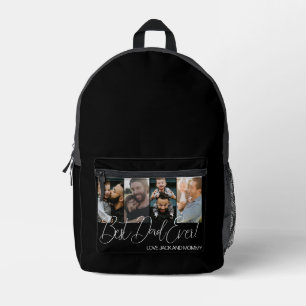 Benutzerdefinierter Vier-FotoCollage Bester Vater Bedruckter Rucksack