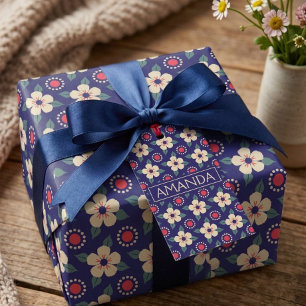 Benutzerdefinierter Vintage-Blumen-Geschenkanhänge Geschenkanhänger