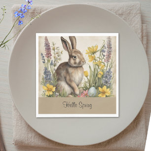 Benutzerdefinierter Vintage-Osterhase-Ei-Blumenstr Serviette