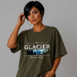 Benutzerdefinierter Vintage-Pinselstrich Glacier-N T-Shirt