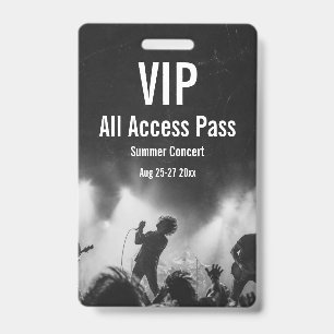Benutzerdefinierter VIP-All-Access-Pass-Konzertaus Ausweis